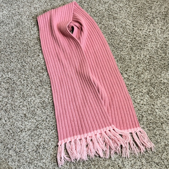 Coach Ribbed Scarf with Fringe- Wool/Angora/Cashmere Blend - Picture 2 of 4